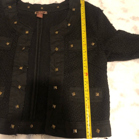 DMBM BLACK COTTON BLEND CROPPED JACKET. Size(XS) - Picture 13 of 14